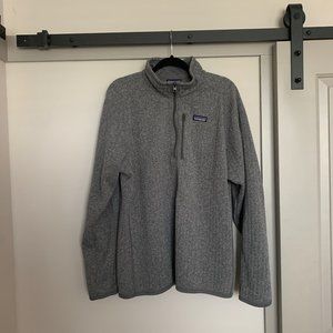 Patagonia Ribbed Better Sweater Fleece Grey XL 1/4 Zip- NWOT